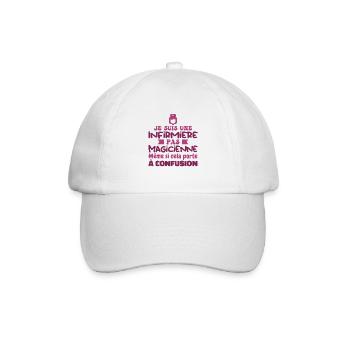 Infirmière pas Magicienne | Infirmière Humour - Casquette classique - blanc/blanc - Devant