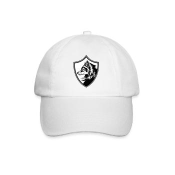 Wolf Wappen Silhouette - Baseballkappe - Weiß/Weiß - Vorne