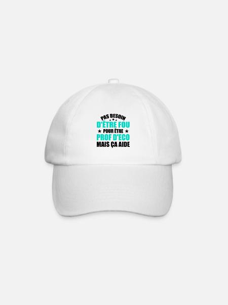 Prof Eco Economie Humour Métier Fou - Casquette classique - blanc/blanc