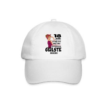 Geburtstag 18 Jahre Die Beste Geilste Chefin Queen - Baseballkappe - Weiß/Weiß - Vorne