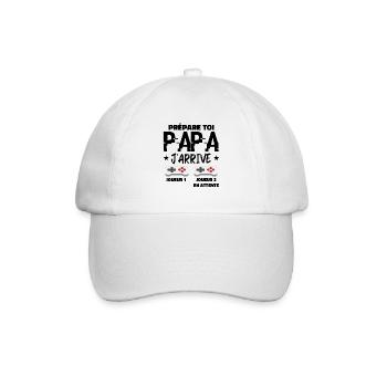Prépare Toi Papa J'arrive Annonce Grossesse Papa - Casquette classique - blanc/blanc - Devant