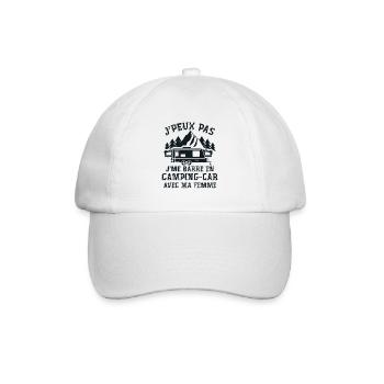 J'peux Pas J'me Barre En Camping Car Avec Ma Femme - Casquette classique - blanc/blanc - Devant