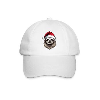 Sloth Head Christmas Portrait - Baseball Cap - white/white - Front