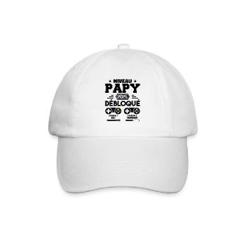 Niveau Papy Débloqué Futur Grand Père 2025 Cadeau - Casquette classique - blanc/blanc - Devant