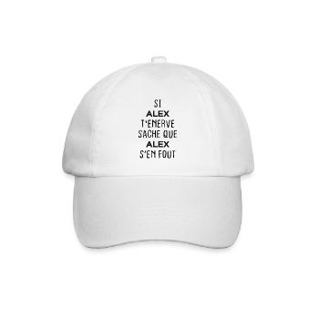 Si t'énerve sache que Alex - Casquette classique - blanc/blanc - Devant
