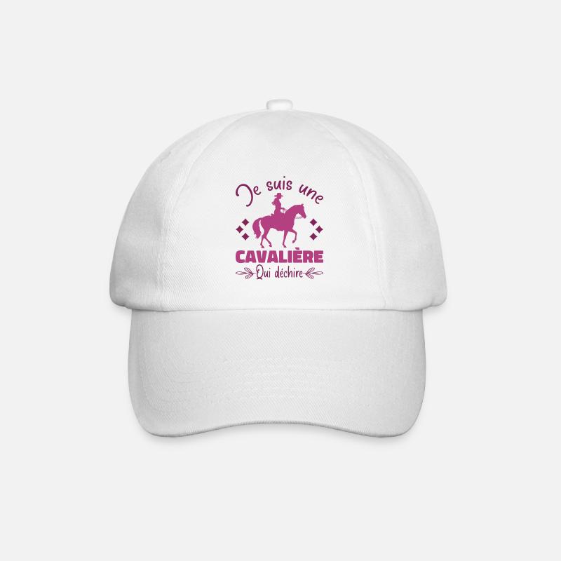 Cadeau Une Cavalière équitation Cheval Qui Déchire - Casquette classique - blanc/blanc