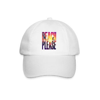 Beach please - einmal zum Strand, bitte! 😎😎 - Baseballkappe - Weiß/Weiß - Vorne