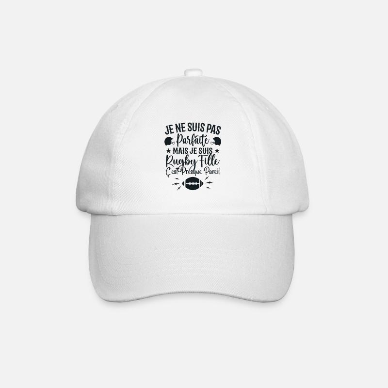 Rugby Frau Mädchen Rugby Spieler Geschenk - Baseballkappe - Weiß/Weiß
