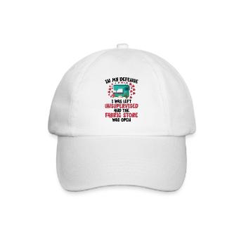 In my defense i was left unsupervised - Casquette classique - blanc/blanc - Devant