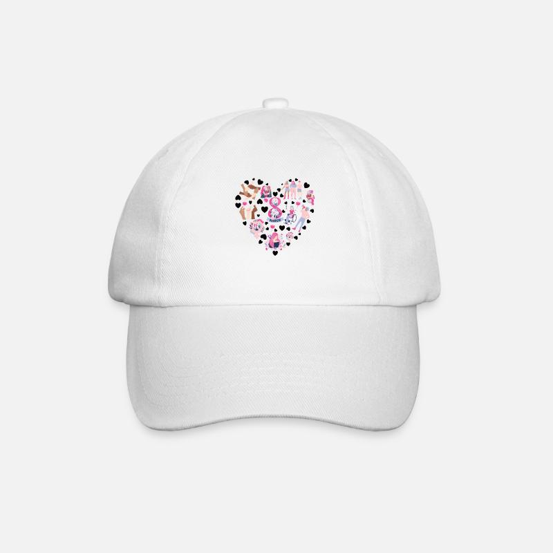 Feminist Herz Weltfrauentag - Baseballkappe - Weiß/Weiß