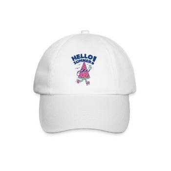 Hallo Sommer - Wassermelone - Baseballkappe - Weiß/Weiß - Vorne