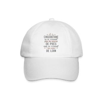 A LA CINQUANTAINE cadeau anniversaire noel fêtes - Casquette classique - blanc/blanc - Devant