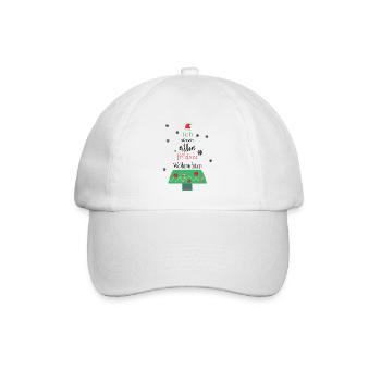 Fröhliche Weihnachten süße Weihnachtswünsche Baum - Baseballkappe - Weiß/Weiß - Vorne