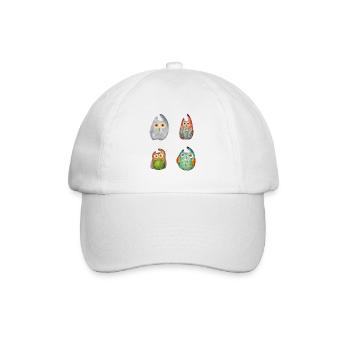 Eule Uhu Tier Waldtier Steinkauz Schleiereulen Fun - Baseballkappe - Weiß/Weiß - Vorne