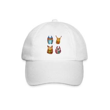 Eule Uhu Tier Waldtier Steinkauz Schleiereulen Fun - Baseballkappe - Weiß/Weiß - Vorne