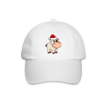 Kuh Comic Weihnachten - Baseballkappe - Weiß/Weiß - Vorne
