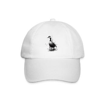 Goose Stencil Design Art - Baseball Cap - white/white - Front