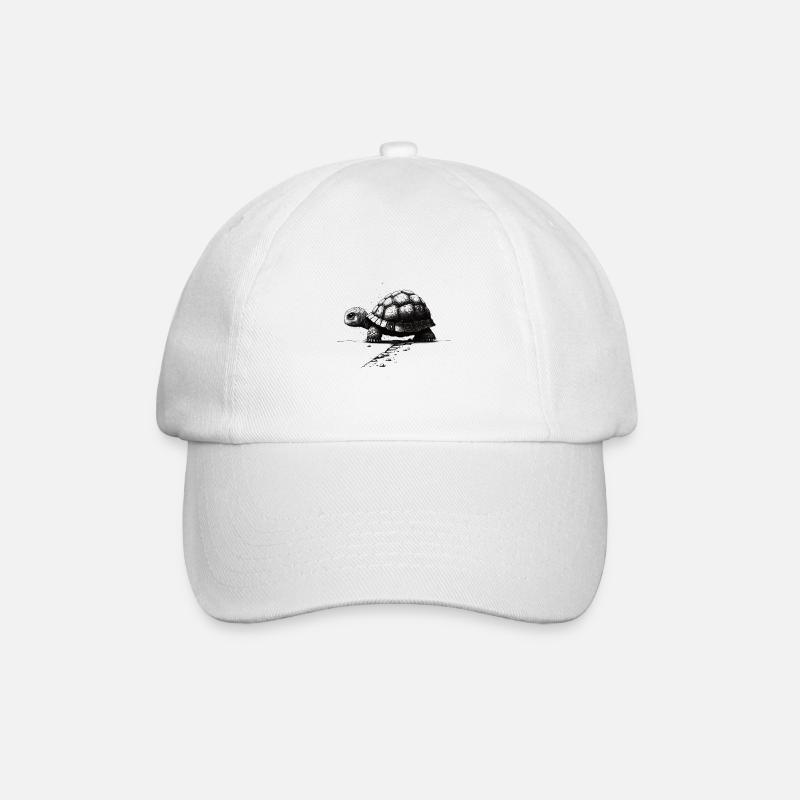 Schildkröten Stencil Design Kunst - Baseballkappe - Weiß/Weiß