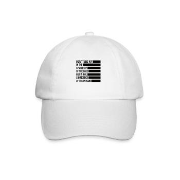 Natural Beauty No Buccal Fat Romover Quote - Baseball Cap - white/white - Front