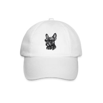 Cool bouledogue français portant des lunettes de soleil - Casquette classique - blanc/blanc - Devant