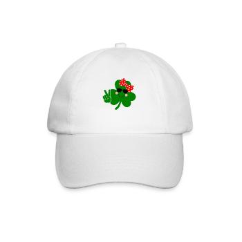 St Patricks Day Accessoires Ireland Shamrock Deko - Baseballkappe - Weiß/Weiß - Vorne