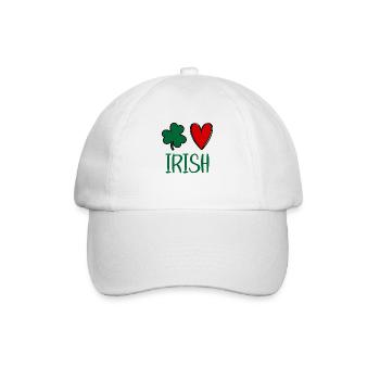 St Patricks Day Accessoires Ireland Shamrock Deko - Baseballkappe - Weiß/Weiß - Vorne