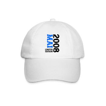 2008 Mai Limited Edition Geburtstag Geschenk - Baseballkappe - Weiß/Weiß - Vorne