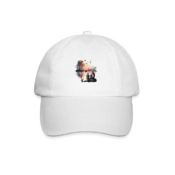 Fête des pères randonnée, camping et pêche - Casquette classique - blanc/blanc - Devant