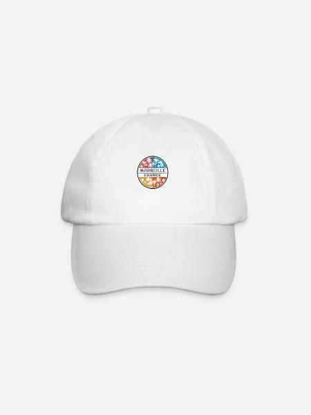 Marseille France Palmier Vacances Élégantes - Casquette classique - blanc/blanc