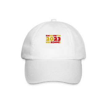 Kindergarten 2023 Ich Komme Mädchen Kita Geschenk - Baseballkappe - Weiß/Weiß - Vorne
