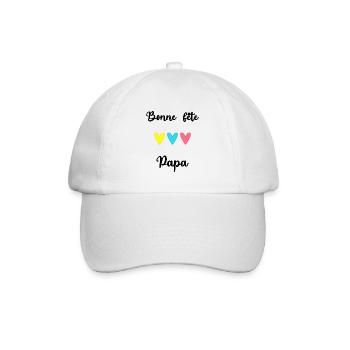 FÊTE DES PÈRES. BONNE FÊTE PAPA. PAPA. BONNE FÊTE - Casquette classique - blanc/blanc - Devant