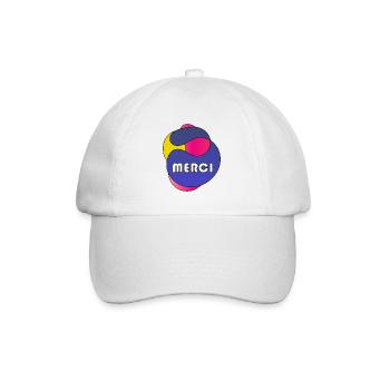 MERCI. THANKS. THANK YOU. ANNIVERSAIRE. NAISSANCE. - Casquette classique - blanc/blanc - Devant