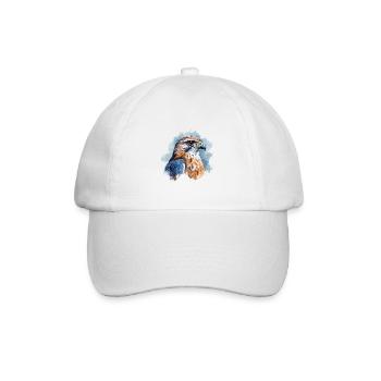 Falke Aquarell Porträt - Baseballkappe - Weiß/Weiß - Vorne