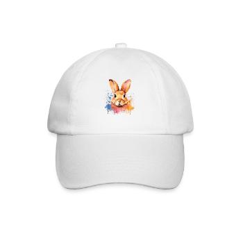 Lustiges Kaninchen - Niedliches Design Für - Baseballkappe - Weiß/Weiß - Vorne