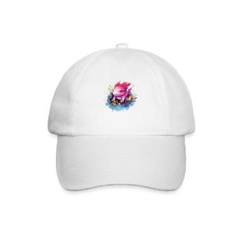 Bunter Axolotl - Niedliches Design Für - Baseballkappe - Weiß/Weiß - Vorne