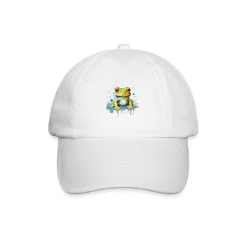 Colorful Art - Cute & Wild Frog Design - Baseball Cap - white/white - Front