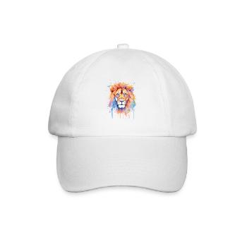 Cute lion watercolor art - Baseball Cap - white/white - Front