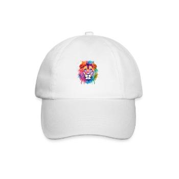 Cute lion watercolor art - Baseball Cap - white/white - Front