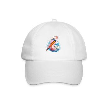 Niedliches Aquarell-pelikan-design - Baseballkappe - Weiß/Weiß - Vorne
