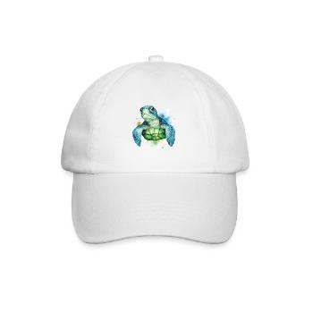 Art de l’aquarelle mignonne de tortue de mer - Casquette classique - blanc/blanc - Devant