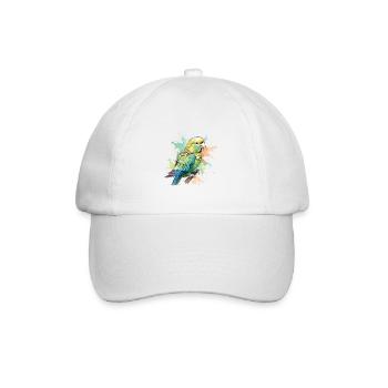 Cute budgie watercolor art - Baseball Cap - white/white - Front