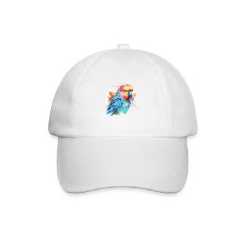 Cute budgie watercolor art - Baseball Cap - white/white - Front