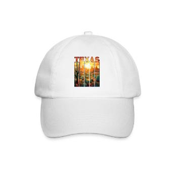 Texas Motif Tourist Desert City Sunset - Baseball Cap - white/white - Front