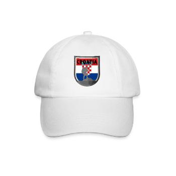 Drapeau de la Croatie Adriatique Zagreb Drapeau croate - Casquette classique - blanc/blanc - Devant