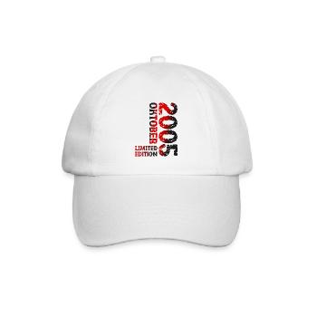 2005 Oktober Limited Edition 18. Geburtstag Deko - Baseballkappe - Weiß/Weiß - Vorne