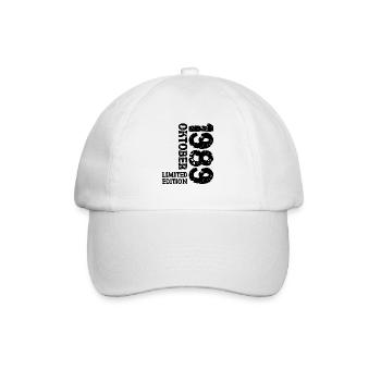 1989 Oktober Limited Edition 34. Geburtstag Deko - Baseballkappe - Weiß/Weiß - Vorne