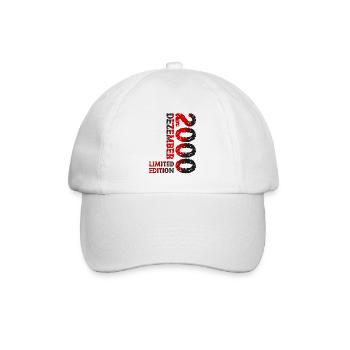 2000 Dezember Limited Edition 23. Geburtstag Deko - Baseballkappe - Weiß/Weiß - Vorne
