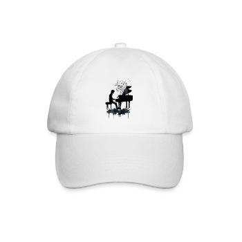 Piano Spieler - Baseballkappe - Weiß/Weiß - Vorne