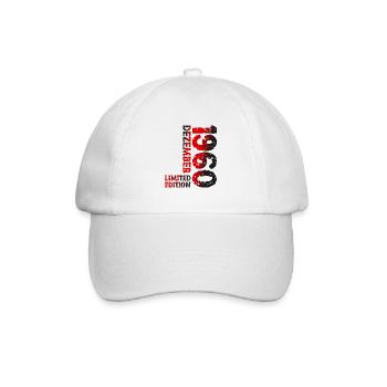1960 Dezember Limited Edition 63. Geburtstag Deko - Baseballkappe - Weiß/Weiß - Vorne