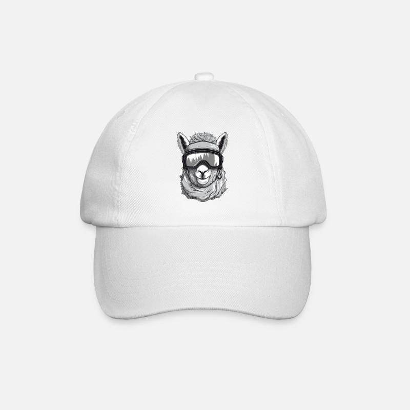 Lama Wintersport - Baseballkappe - Weiß/Weiß